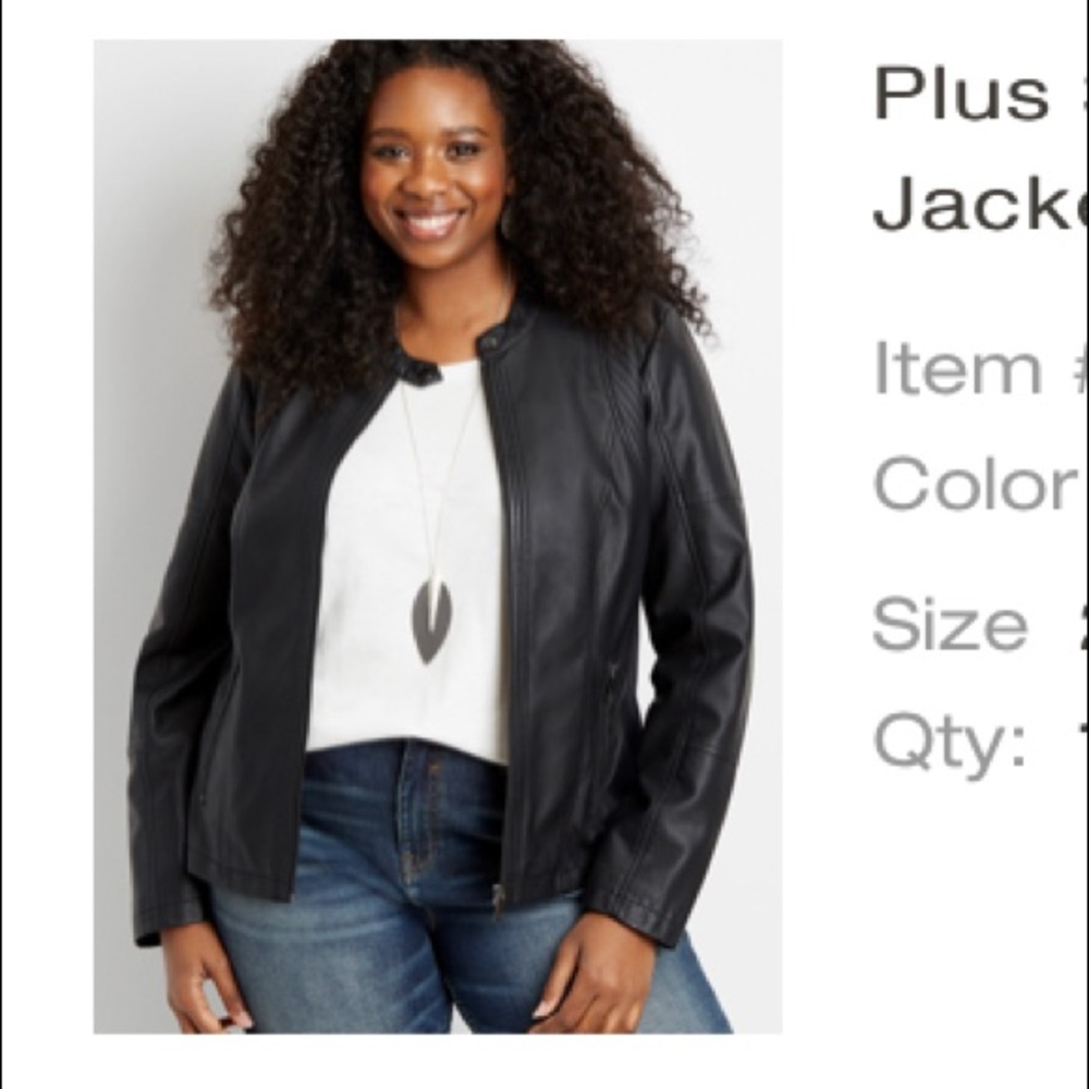 Plus size leather jacket